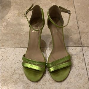 ANTHROPOLOGIE green metallic sandal size 38